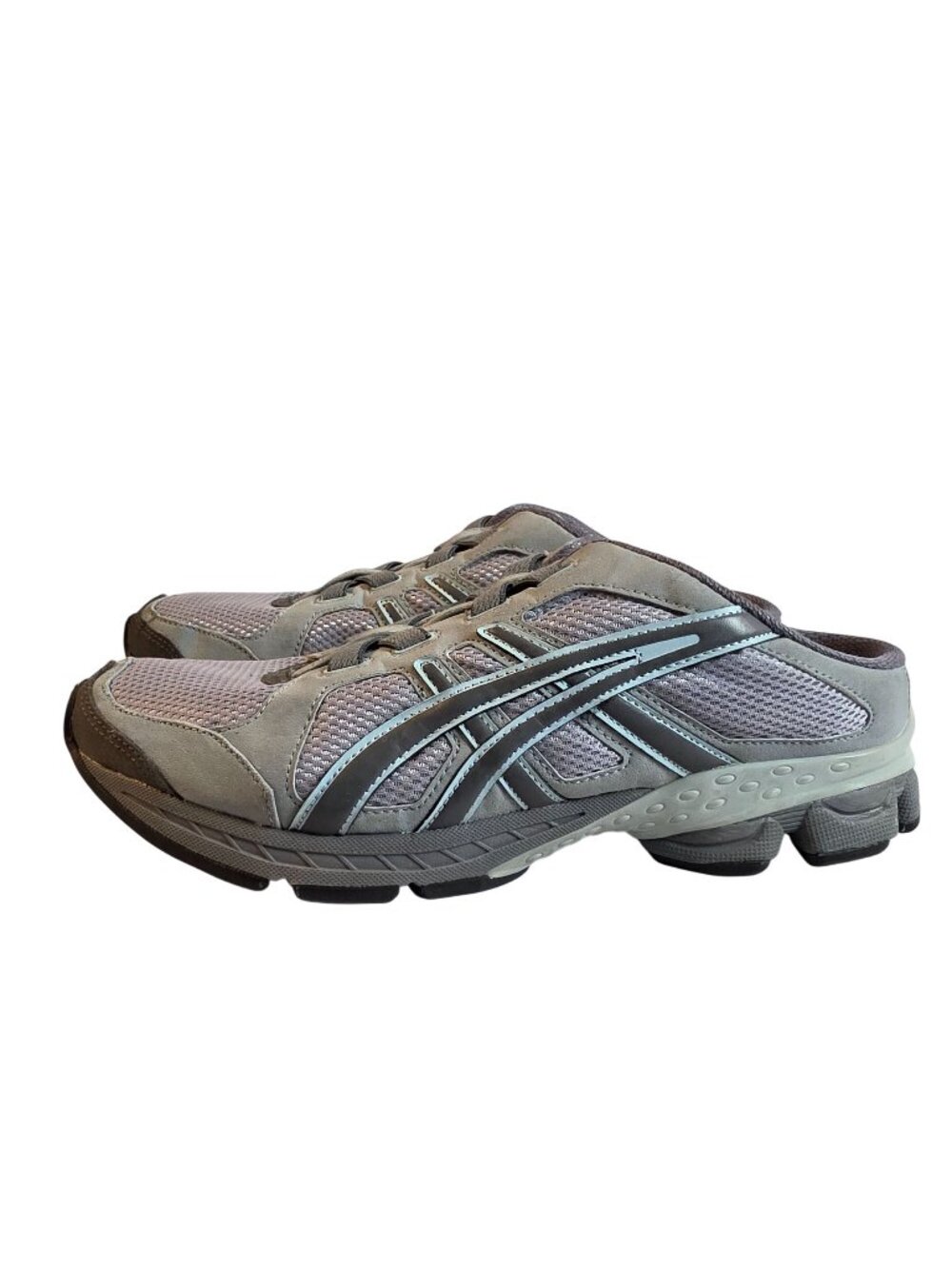 ASICS GEL-1130 Mule Sneakers Womens 9 Cement Lake Grey Mesh Slip On Backless Sho